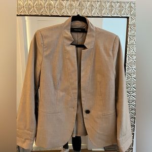 Zara Basic tan blazer straight collar
